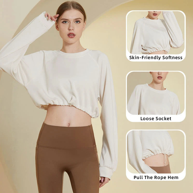 Autumn Women's Athletic Crewneck Yoga Sportswear Top