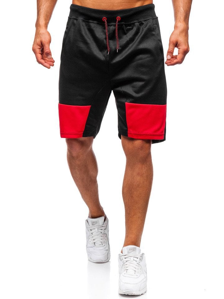 Fashion Stitching Drawstring Athletic Shorts