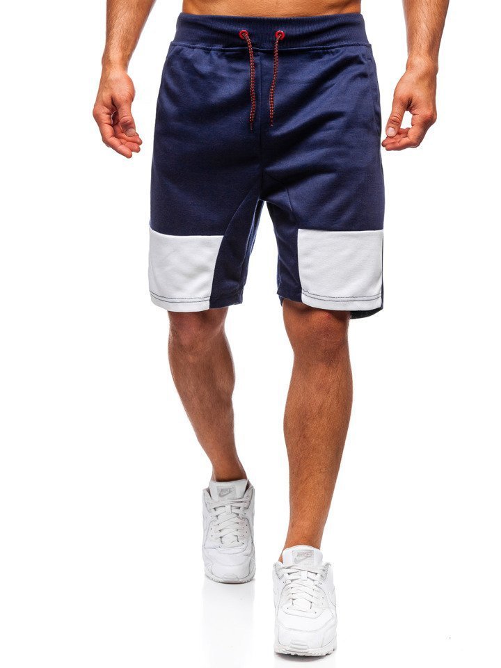Fashion Stitching Drawstring Athletic Shorts