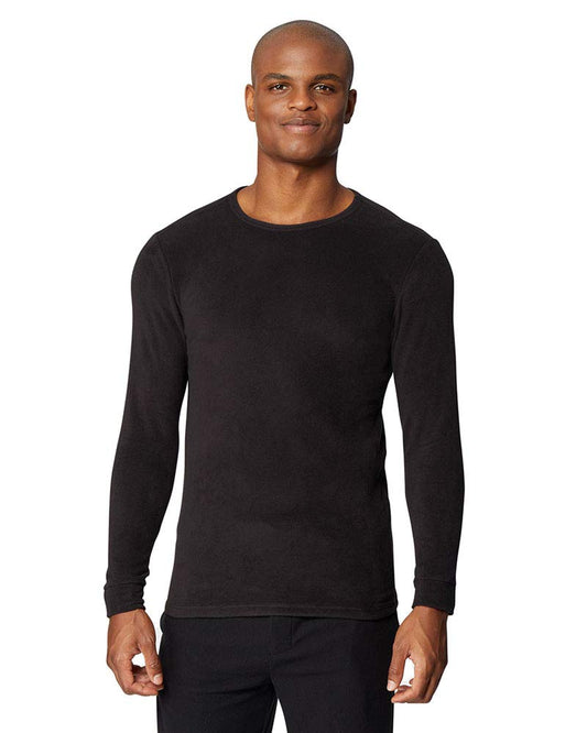 Mens Heavyweight Fleece Baselayer Crew Top Black Size Large