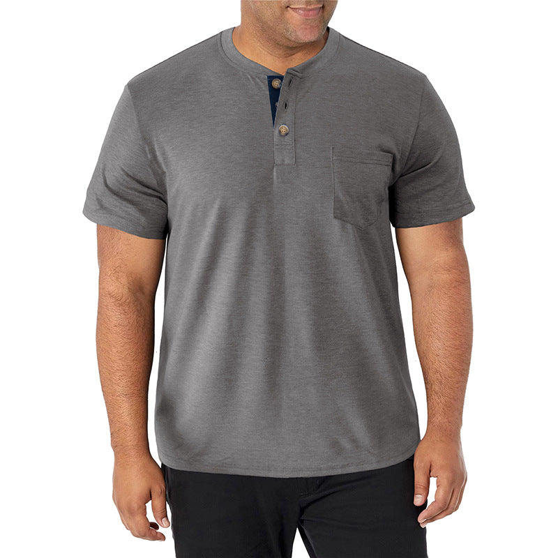 Men's Heavyweight Tall Short-Sleeved Henley Shirt