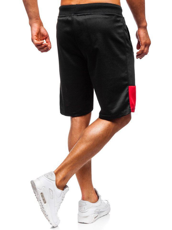 Fashion Stitching Drawstring Athletic Shorts
