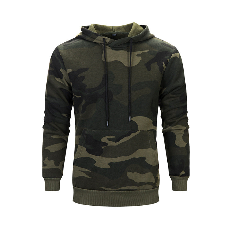Men's Camouflage Hooded Pullover Athletic Casual Top